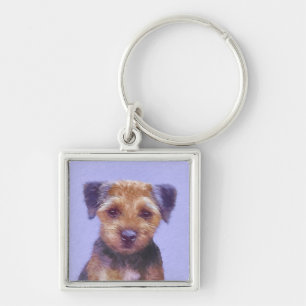 Porte-clés Peinture sur la frontière de Terrier - jolie art o