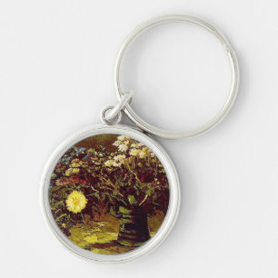 Porte-clés Peinture vintage de fleurs de fleurs de vase à Van