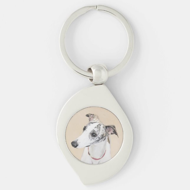 Porte-clés Peinture Whippet - Jolie art original chien (Devant)