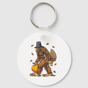 Porte-clés Pèlerin de Bigfoot Turquie Citrouille de Thanksgiv