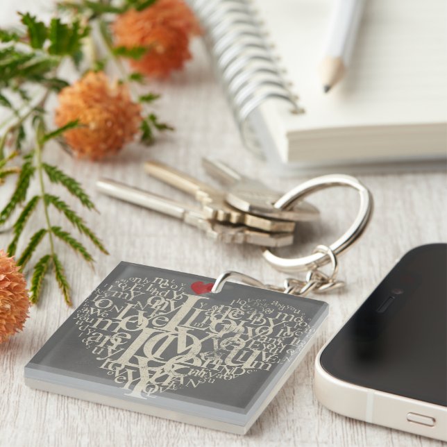 Porte-clés Pendentif Love (Devant Droit)