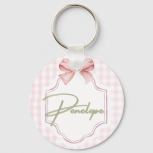 Porte-clés Penelope personnalisée Baby Girl En vichy