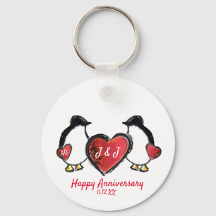 Porte-clés Penguin 40th ruby wedding anniversary