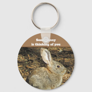Porte-clés Penser à vous mignon lapin Photo Encouragement