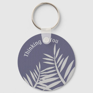 Porte-clés Penser à vous Purple Leaf Silhouette amitié