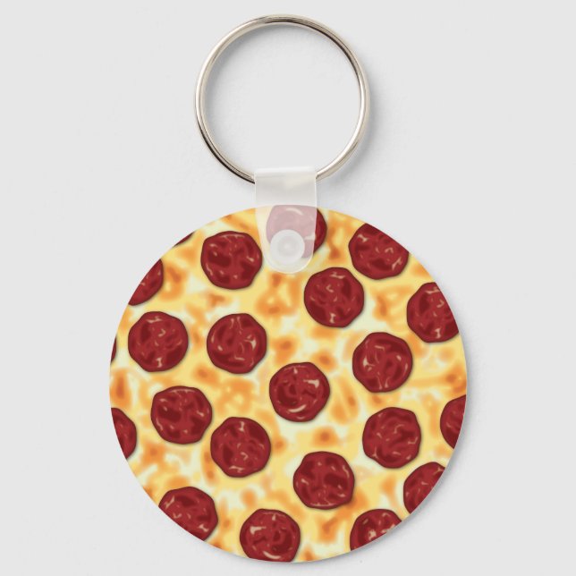Porte-clés Pepperoni Pizza Motif (Recto)
