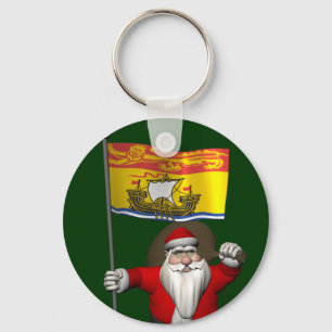 Porte-clés Père Noël Avec Drapeau Du Nouveau-Brunswick CDN