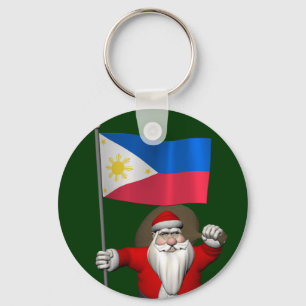 Porte-clés Père Noël Avec L'Enseigne Des Philippines