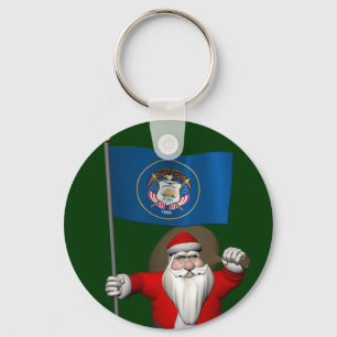 Porte-clés Père Noël Avec L'Ensigne De L'Utah