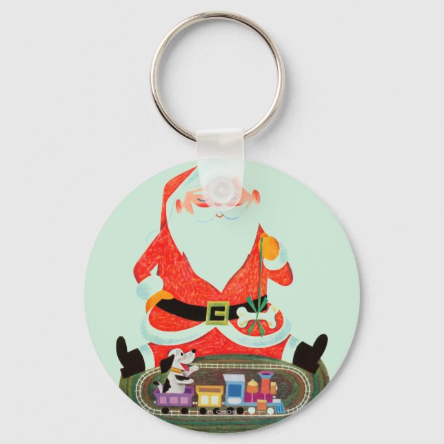 Porte-clés Père Noël avec train (Recto)
