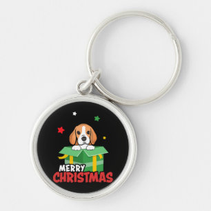 Porte-clés Père Noël Beagle Amoureux de Chien Joyeux Noël Xma
