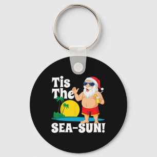 Porte-clés Père Noël buveur C'est Noël au soleil de la mer
