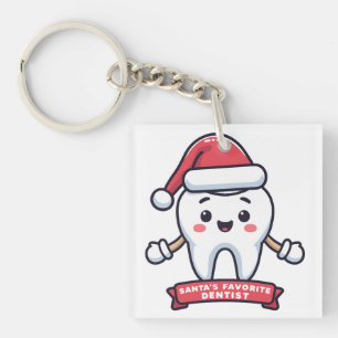 Porte-clés Père Noël Dentiste Favorite Mignonne Dent Noël