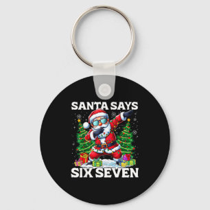 Porte-clés Père Noël drôle qui fait du Dabbing dit Six Sept 6
