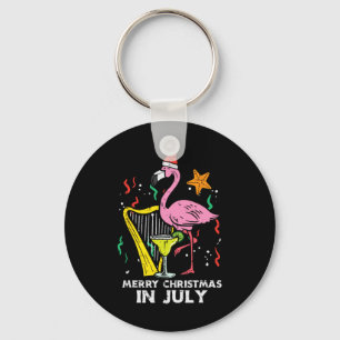 Porte-clés Père Noël Flamant Harpe Joyeux Noël En Juillet Mig