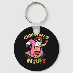 Porte-clés Père Noël Flamant rose Floatie Funny Noël En Juill