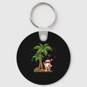 Porte-clés Père Noël Hawaii Noël Palm Tree Lumières Noël