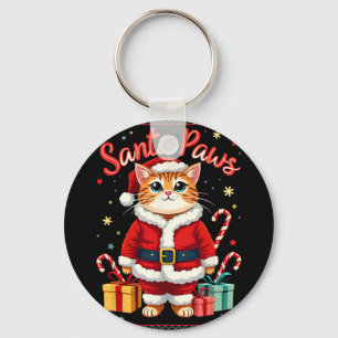 Porte-clés Père Noël Paws Chat Santa Hat Noël Kitten Xmas Ugl