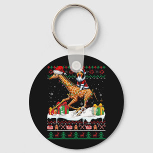 Porte-clés Père Noël Shetland Sheepdog équitation Giraffe Noë