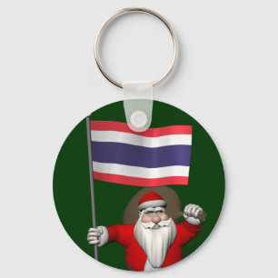 Porte-clés Père Noël visitant la Thaïlande
