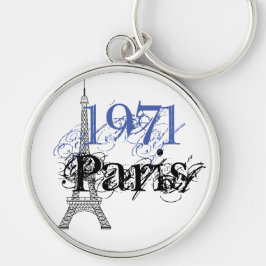 Porte-clés Périwinkle Blue Paris Tour Eiffel 50e anniversaire