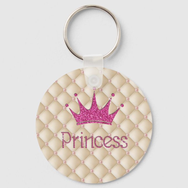Porte-clés Perles Charming Chic, Tiara, Princesse, Glitterie (Recto)