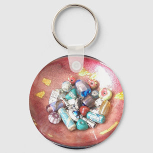 Porte-clés Perles en verre artisanales