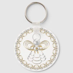 Porte-clés Perles et or Filigree Ange de Noël de la joie