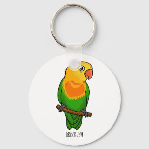 Porte-clés Perroquet de caricature mignon lovebird