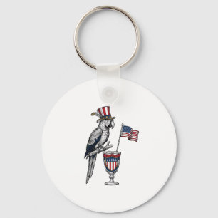 Porte-clés Perroquet patriotique cocktail design vectoriel vi