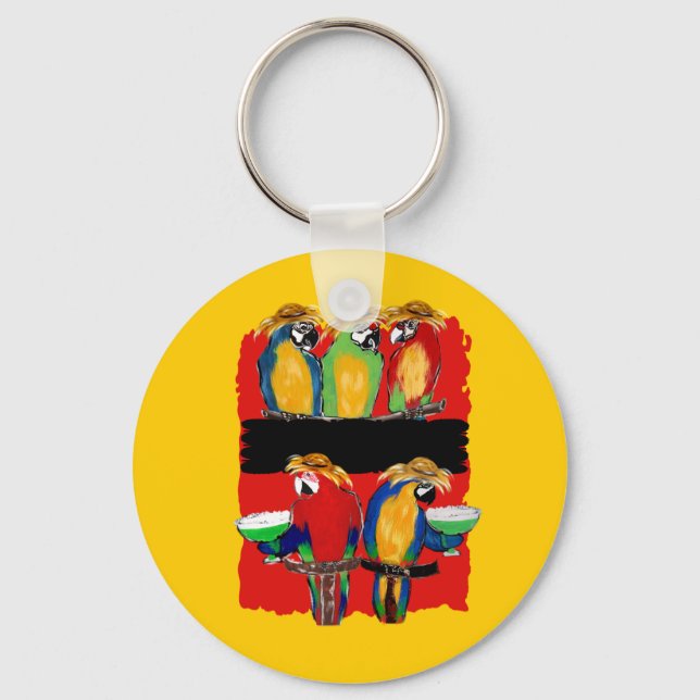 PORTE-CLÉS PERROQUETS DE FÊTE (Recto)
