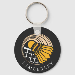 Porte-clés Personalized Badminton Modern Player Coach Birdie