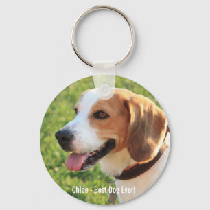 Porte-clés Personalized Beagle Dog Photo and Dog Name