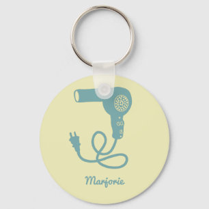 Porte-clés Personalized Blue Retro Hairdryer Blow Dryer