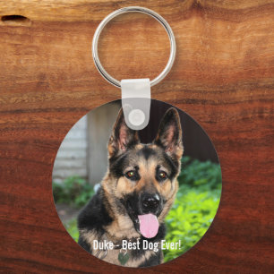 Porte-clés Personalized German Shepherd Dog Photo, Dog Name