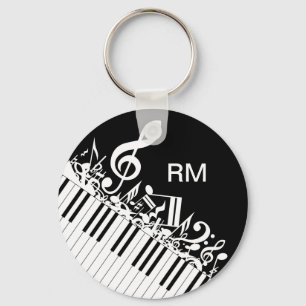 Porte-clés Personalized Jumbled Musical Notes and Piano Keys