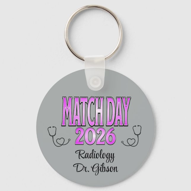 Porte-clés Personalized Match Day Medical Residency Specialty (Recto)
