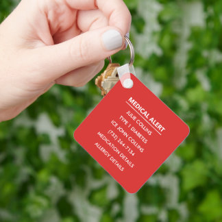 Porte-clés Personalized Medical Alert Medical Information ID