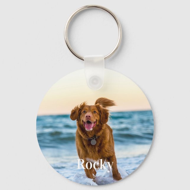 Porte-clés Personalized Pet Photo Dog Lover Keepsake Keychain (Recto)