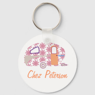 Porte-clés Personalized Retro Art Caravan Owner's Keychains