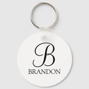 Porte-clés Personalized Script Monogram and Name Keychain