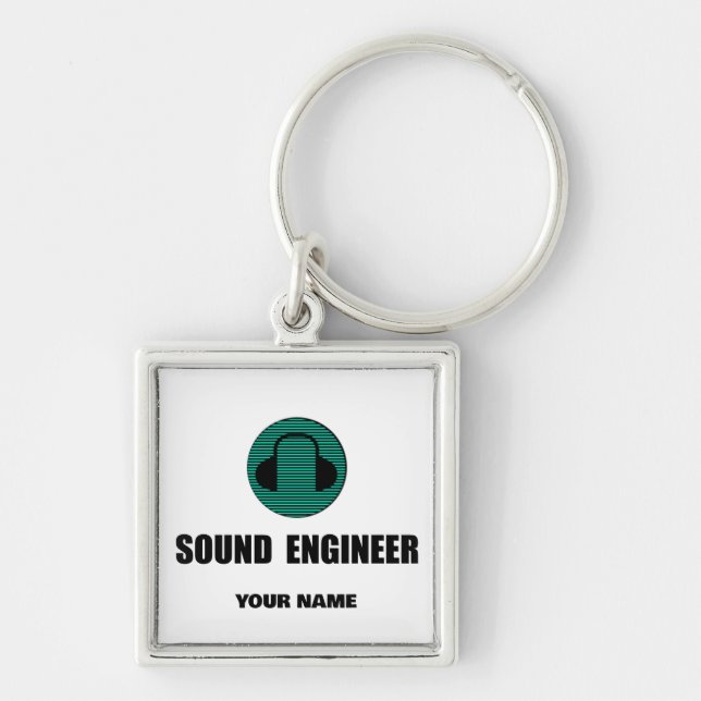 Porte-clés Personalized Sound Engineer Audio Engineering (Devant)
