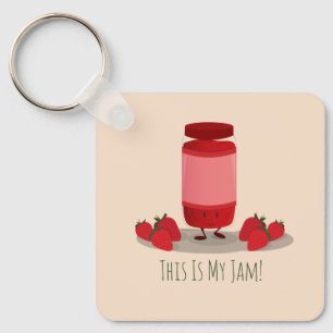 Porte-clés Personnage de dessin animé de confiture de fraise 