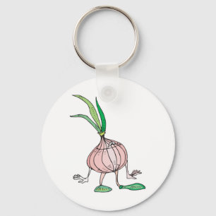 Porte-clés personnage de dessin animé oignon idiot