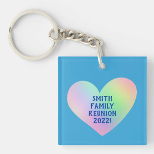 Porte-clés Personnalisable Réunion de famille Coeur dégradant