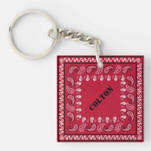Porte-clés Personnalisation de Red Paisley Bandana