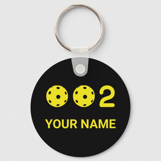 Porte-clés Personnalisé 0 0 2 Drôle de Pickleball (Recto)