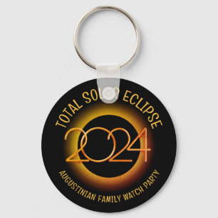 Porte-clés Personnalisé 2024 TOTAL SOLAR ECLIPSE Famille Souv