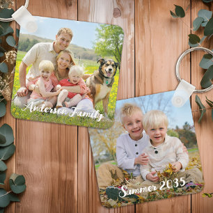 Porte-clés Personnalisé 2 Photo Famille Animaux de compagnie 