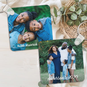 Porte-clés Personnalisé 2 Photos Moderne Cute Famille Personn
